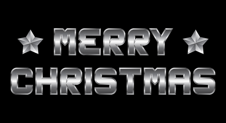 Merry Christmas - metal greeting, black backgroundのイラスト素材