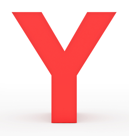 letter Y 3d red isolated on white - 3d renderingの写真素材