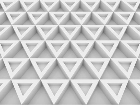 equilateral triangles - white abstract background - 3d renderingの写真素材