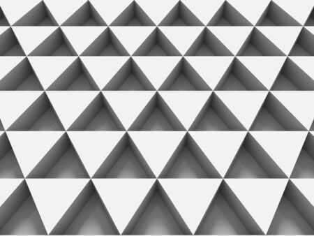 equilateral triangles - white abstract background with shadows - 3d rendering
