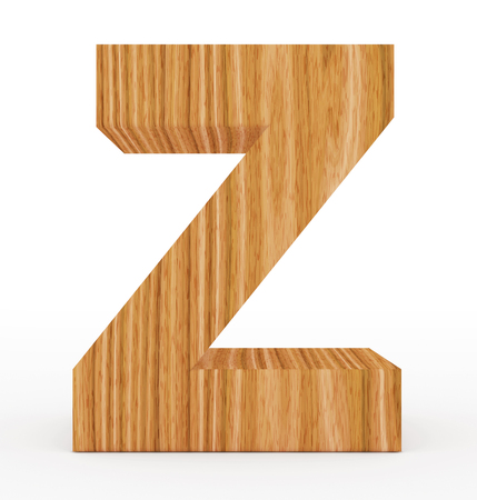 letter Z 3d wooden isolated on white - 3d renderingの写真素材