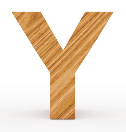 letter Y 3d wooden isolated on white - 3d renderingの写真素材