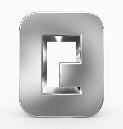 letter Q 3d cubic rounded silver isolated on white - 3d renderingの写真素材