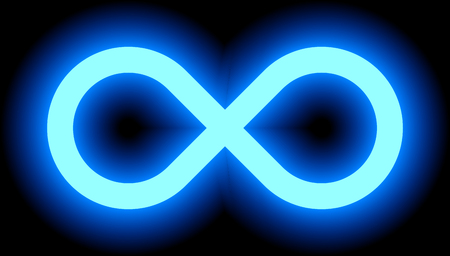infinity symbol blue light - color tint glow with transparency eps 10 - isolated - vector illustrationのイラスト素材