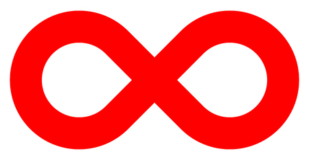 infinity symbol red - simple standard - isolated - vector illustrationのイラスト素材