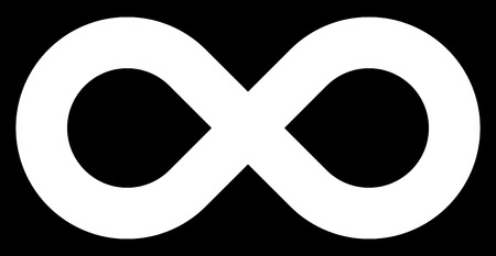 infinity symbol white - simple standard - isolated - vector illustration
