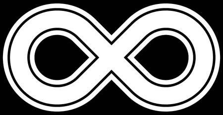infinity symbol white - outlined - isolated - vector illustrationのイラスト素材