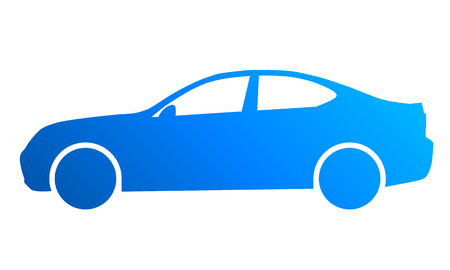 Car symbol icon - blue gradient, 2d, isolated - vector illustrationのイラスト素材