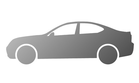Car symbol icon - medium gray gradient, 2d, isolated - vector illustrationのイラスト素材