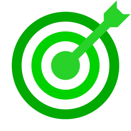 Target sign - green shades transparent with dart, isolated - vector illustrationのイラスト素材