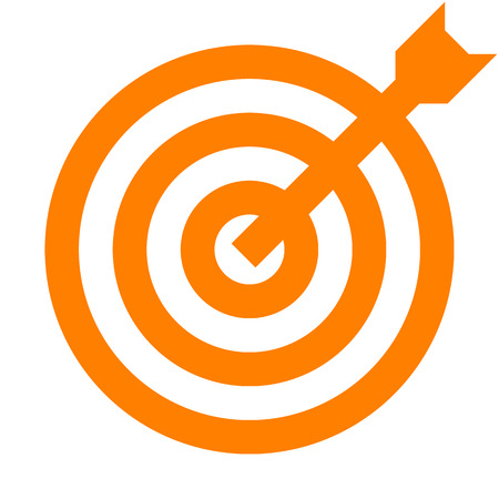 Target sign - orange transparent with dart, isolated - vector illustrationのイラスト素材