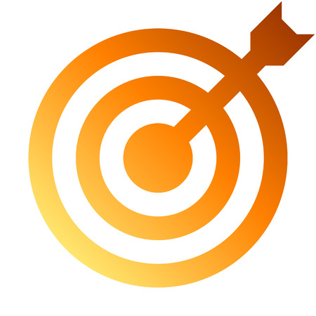 Target sign - orange gradient transparent with dart, isolated - vector illustrationのイラスト素材