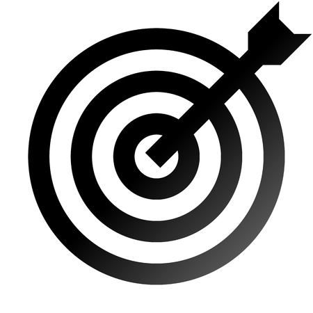 Target sign - black gradient transparent with dart, isolated - vector illustrationのイラスト素材