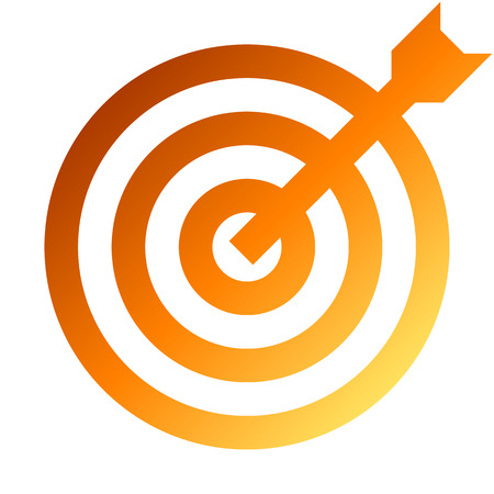 Target sign - orange gradient transparent with dart, isolated - vector illustrationのイラスト素材