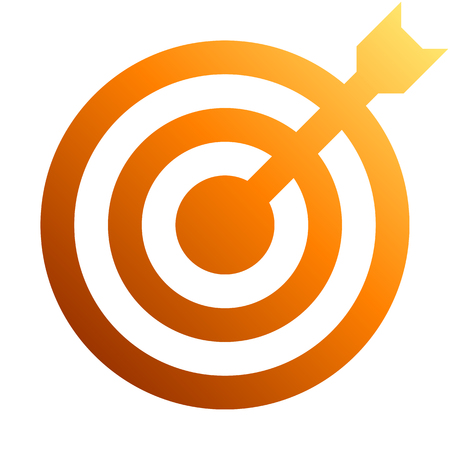 Target sign - orange gradient transparent with dart, isolated - vector illustrationのイラスト素材