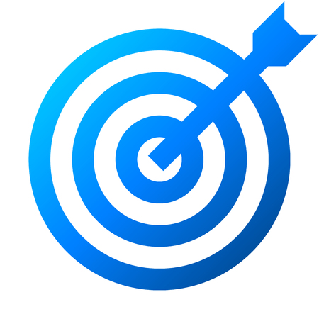 Target sign - blue gradient transparent with dart, isolated - vector illustrationのイラスト素材
