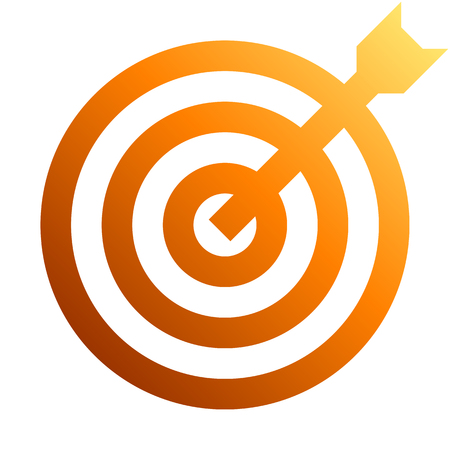 Target sign - orange gradient transparent with dart, isolated - vector illustrationのイラスト素材