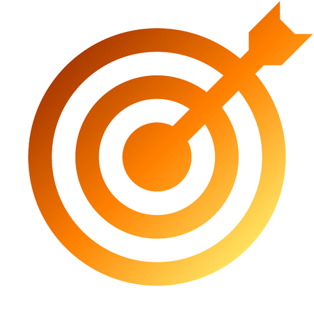 Target sign - orange gradient transparent with dart, isolated - vector illustrationのイラスト素材