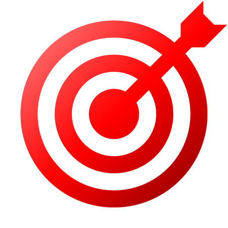 Target sign - red gradient transparent with dart, isolated - vector illustrationのイラスト素材