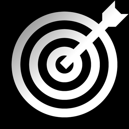 Target sign - white gradient transparent with dart, isolated - vector illustrationのイラスト素材