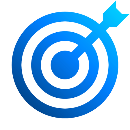 Target sign - blue gradient transparent with dart, isolated - vector illustrationのイラスト素材