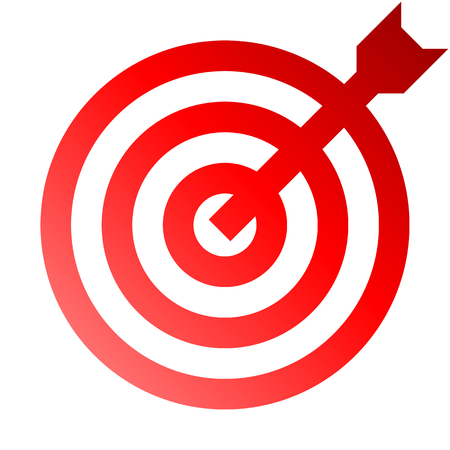 Target sign - red gradient transparent with dart, isolated - vector illustrationのイラスト素材