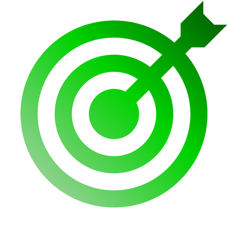 Target sign - green gradient transparent with dart, isolated - vector illustrationのイラスト素材