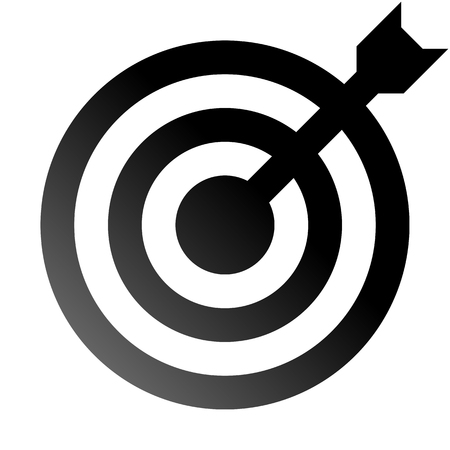 Target sign - black gradient transparent with dart, isolated - vector illustrationのイラスト素材