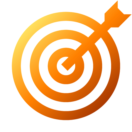 Target sign - orange gradient transparent with dart, isolated - vector illustrationのイラスト素材