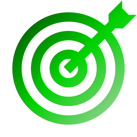 Target sign - green gradient transparent with dart, isolated - vector illustrationのイラスト素材