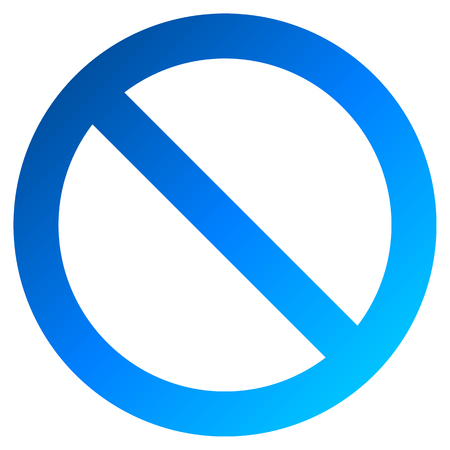 No sign - blue thick gradient, isolated - vector illustrationのイラスト素材