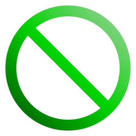 No sign - green thin gradient, isolated - vector illustrationのイラスト素材