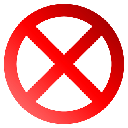 No sign - red thick gradient, isolated - vector illustrationのイラスト素材