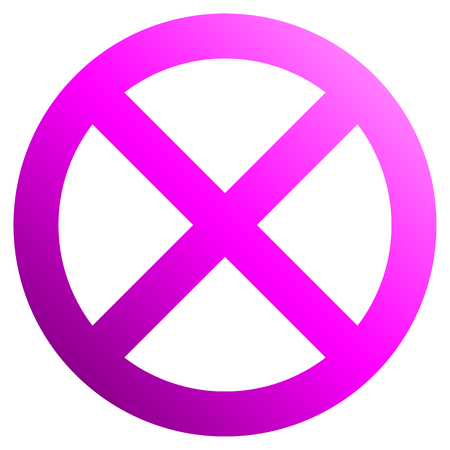 No sign - purple thick gradient, isolated - vector illustrationのイラスト素材