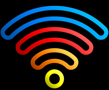 Wifi symbol icon - colorful outlined rounded gradient, isolated - vector illustrationのイラスト素材