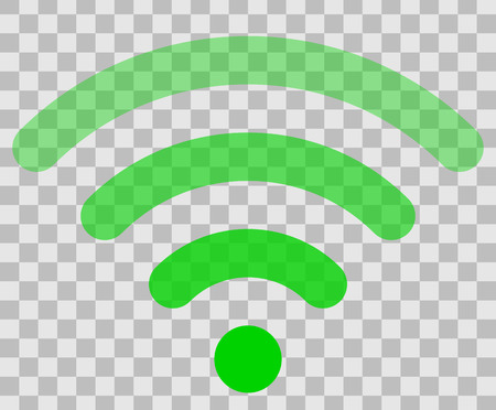 Wifi symbol icon - green simple rounded transparent, isolated - vector illustrationのイラスト素材