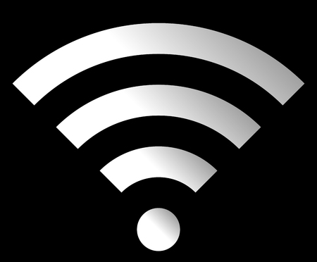 Wifi symbol icon - white simple gradient, isolated - vector illustrationのイラスト素材