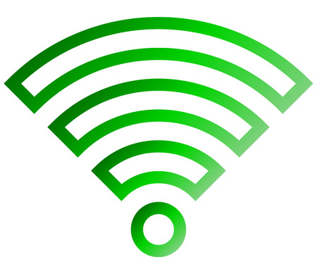 Wifi symbol icon - green outlined gradient, isolated - vector illustrationのイラスト素材