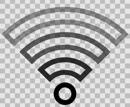 Wifi symbol icon - black outlined transparent, isolated - vector illustrationのイラスト素材