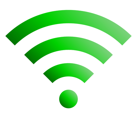 Wifi symbol icon - green simple gradient, isolated - vector illustrationのイラスト素材