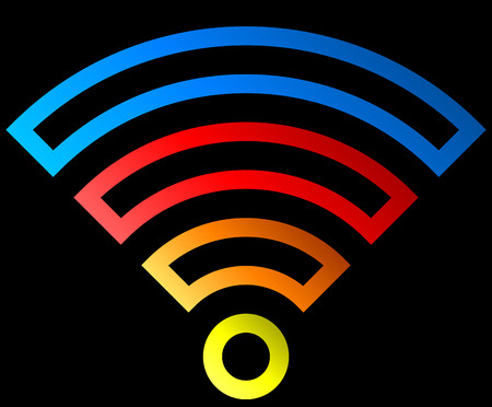 Wifi symbol icon - colorful outlined gradient, isolated - vector illustrationのイラスト素材