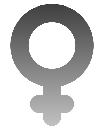 Female symbol icon - medium gray thick rounded gradient, isolated - vector illustrationのイラスト素材