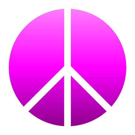 Peace symbol icon - purple simple gradient, segmented shapes, isolated - vector illustrationのイラスト素材