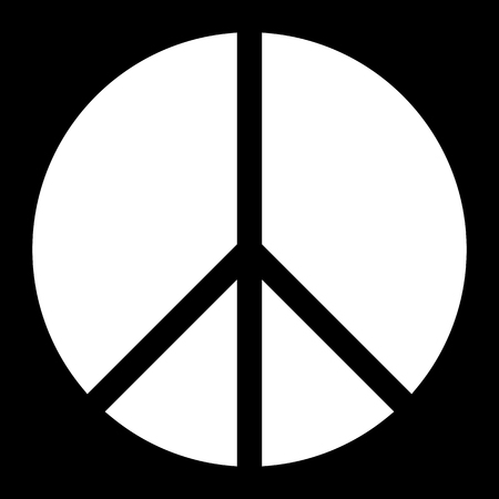 Peace symbol icon - white simple, segmented shapes, isolated - vector illustrationのイラスト素材
