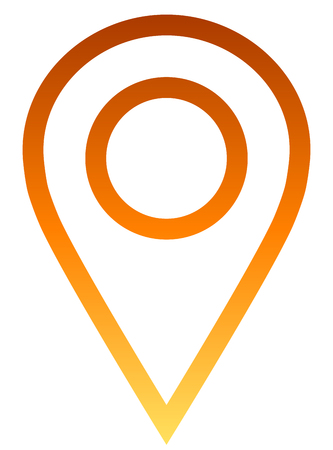 Pin point - orange gradient outlined, isolated - vector illustrationのイラスト素材