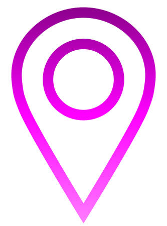 Pin point - purple gradient outlined, isolated - vector illustrationのイラスト素材