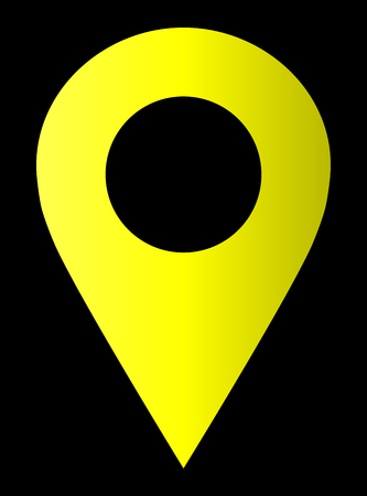 Pin point - yellow gradient hollow, isolated - vector illustrationのイラスト素材