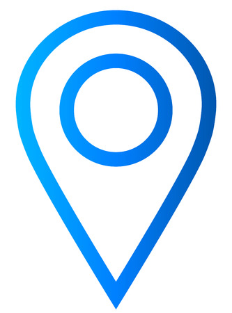 Pin point - blue gradient outlined, isolated - vector illustrationのイラスト素材