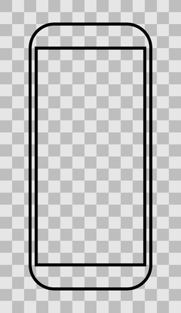 Smartphone icon symbol - black simple outlined, isolated - vector illustrationのイラスト素材