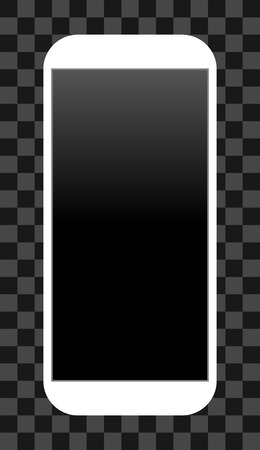 Smartphone icon - white with turned off black gradient screen, isolated - vector illustrationのイラスト素材